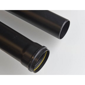 110mm Black single socketed soil pipe x 3mtr push fit